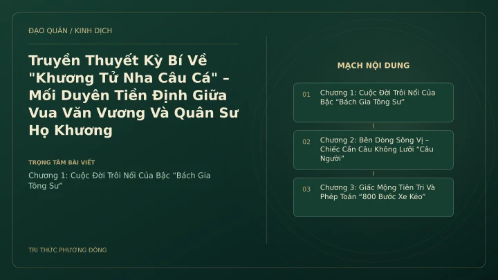 Minh họa Dịch học: Truyền Thuyết Kỳ Bí Về "Khương Tử Nha Câu Cá" – Mối Duyên Tiền Định Giữa Vua Văn Vương Và Quân Sư Họ Khương