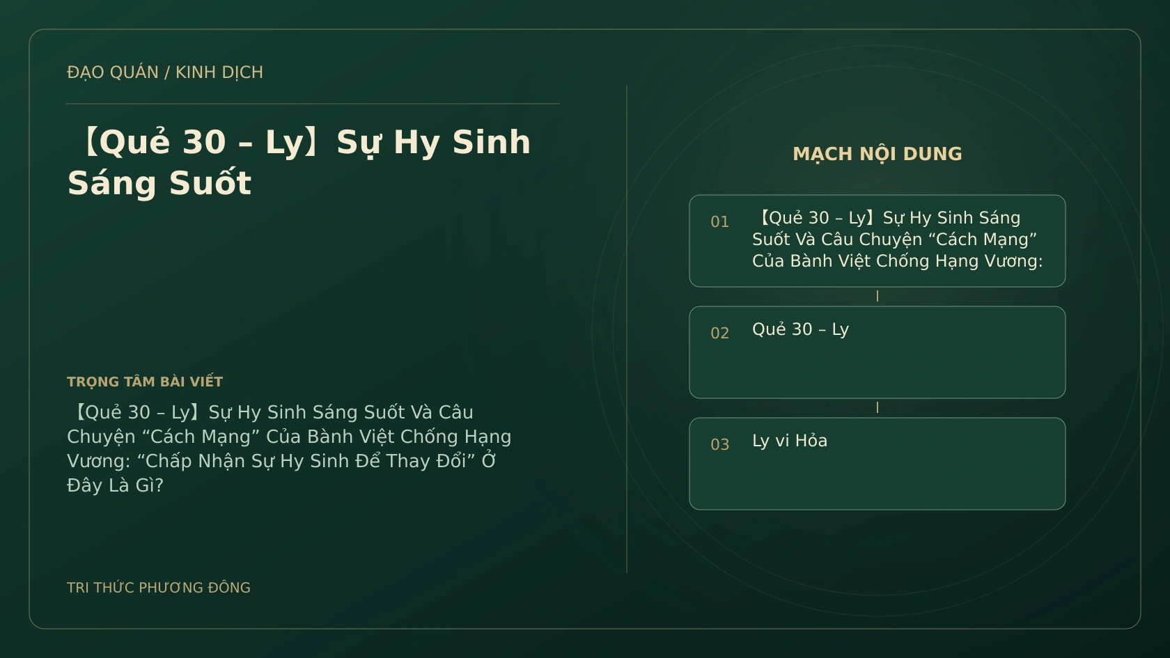 Minh họa Dịch học: 【Quẻ 30 – Ly】Sự Hy Sinh Sáng Suốt