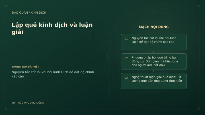 Minh họa Dịch học: Lập quẻ kinh dịch và luận giải