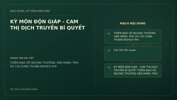 Sơ đồ Kỳ Môn: KỲ MÔN ĐỘN GIÁP - CAM THỊ DỊCH TRUYỀN BÍ QUYẾT
