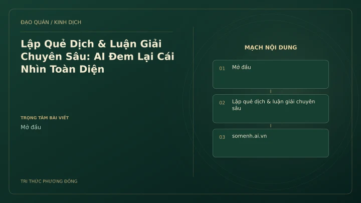 Minh họa Dịch học: Lập Quẻ Dịch & Luận Giải Chuyên Sâu: AI Đem Lại Cái Nhìn Toàn Diện
