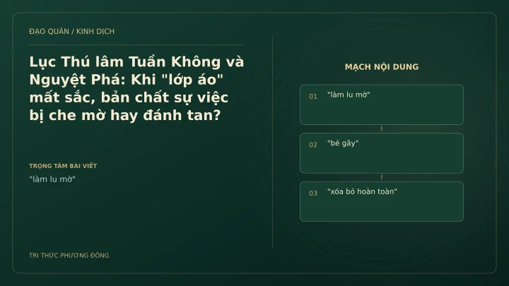 Minh họa Dịch học: Lục Thú lâm Tuần Không và Nguyệt Phá: Khi "lớp áo" mất sắc, bản chất sự việc bị che mờ hay đánh tan?