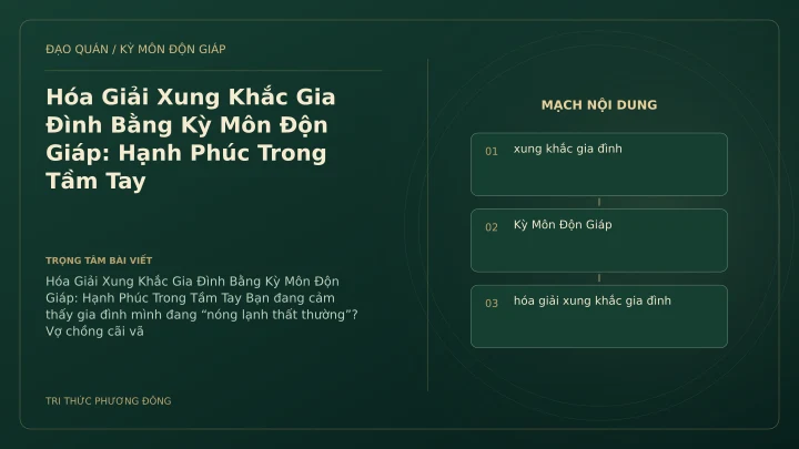 Sơ đồ Kỳ Môn: Hóa Giải Xung Khắc Gia Đình Bằng Kỳ Môn Độn Giáp: Hạnh Phúc Trong Tầm Tay
