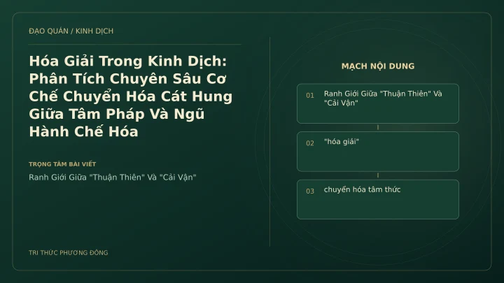 Minh họa Dịch học: Hóa Giải Trong Kinh Dịch: Phân Tích Chuyên Sâu Cơ Chế Chuyển Hóa Cát Hung Giữa Tâm Pháp Và Ngũ Hành Chế Hóa