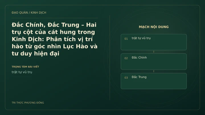 Minh họa Dịch học: Đắc Chính, Đắc Trung – Hai trụ cột của cát hung trong Kinh Dịch: Phân tích vị trí hào từ góc nhìn Lục Hào và tư duy hiện đại