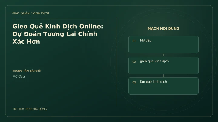 Minh họa Dịch học: Gieo Quẻ Kinh Dịch Online: Dự Đoán Tương Lai Chính Xác Hơn
