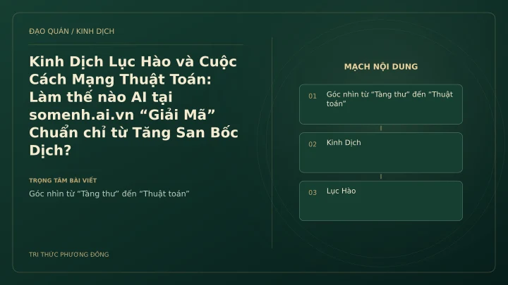 Minh họa Dịch học: Kinh Dịch Lục Hào và Cuộc Cách Mạng Thuật Toán: Làm thế nào AI tại somenh.ai.vn “Giải Mã” Chuẩn chỉ từ Tăng San Bốc Dịch?