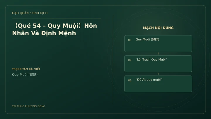 Minh họa Dịch học: 【Quẻ 54 – Quy Muội】Hôn Nhân Và Định Mệnh