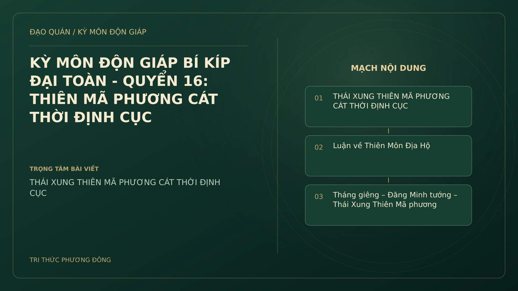 Sơ đồ Kỳ Môn: KỲ MÔN ĐỘN GIÁP BÍ KÍP ĐẠI TOÀN - QUYỂN 16: THIÊN MÃ PHƯƠNG CÁT THỜI ĐỊNH CỤC