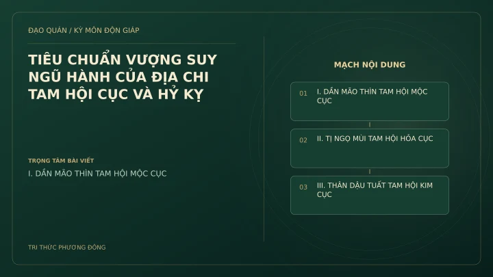 Sơ đồ Kỳ Môn: TIÊU CHUẨN VƯỢNG SUY NGŨ HÀNH CỦA ĐỊA CHI TAM HỘI CỤC VÀ HỶ KỴ