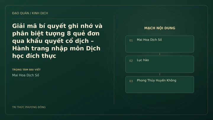 Minh họa Dịch học: Giải mã bí quyết ghi nhớ và phân biệt tượng 8 quẻ đơn qua khẩu quyết cổ dịch – Hành trang nhập môn Dịch học đích thực