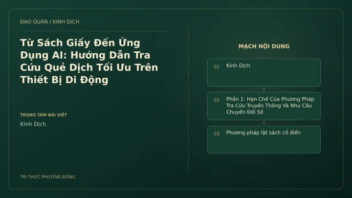 Minh họa Dịch học: Từ Sách Giấy Đến Ứng Dụng AI: Hướng Dẫn Tra Cứu Quẻ Dịch Tối Ưu Trên Thiết Bị Di Động
