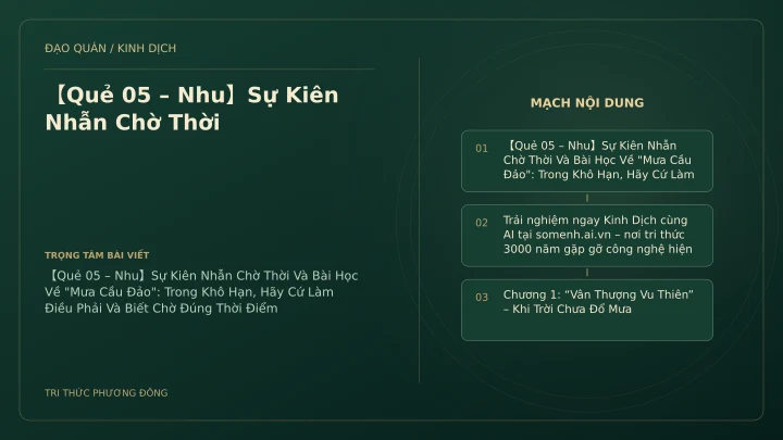 Minh họa Dịch học: 【Quẻ 05 – Nhu】Sự Kiên Nhẫn Chờ Thời