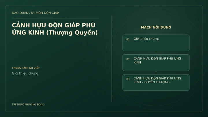 Sơ đồ Kỳ Môn: CẢNH HỰU ĐỘN GIÁP PHÙ ỨNG KINH (Thượng Quyển)