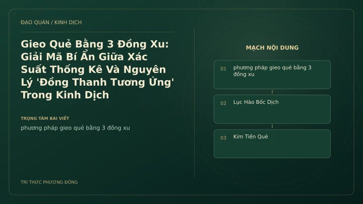 Minh họa Dịch học: Gieo Quẻ Bằng 3 Đồng Xu: Giải Mã Bí Ẩn Giữa Xác Suất Thống Kê Và Nguyên Lý 'Đồng Thanh Tương Ứng' Trong Kinh Dịch
