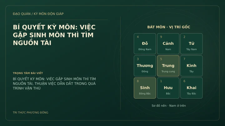 Sơ đồ Kỳ Môn: BÍ QUYẾT KỲ MÔN: VIỆC GẶP SINH MÔN THÌ TÌM NGUỒN TÀI