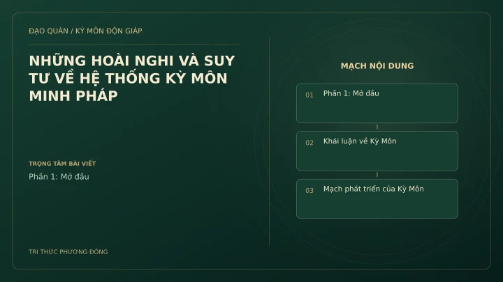 Sơ đồ Kỳ Môn: NHỮNG HOÀI NGHI VÀ SUY TƯ VỀ HỆ THỐNG KỲ MÔN MINH PHÁP