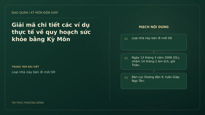 Sơ đồ Kỳ Môn: Giải mã chi tiết các ví dụ thực tế về quy hoạch sức khỏe bằng Kỳ Môn