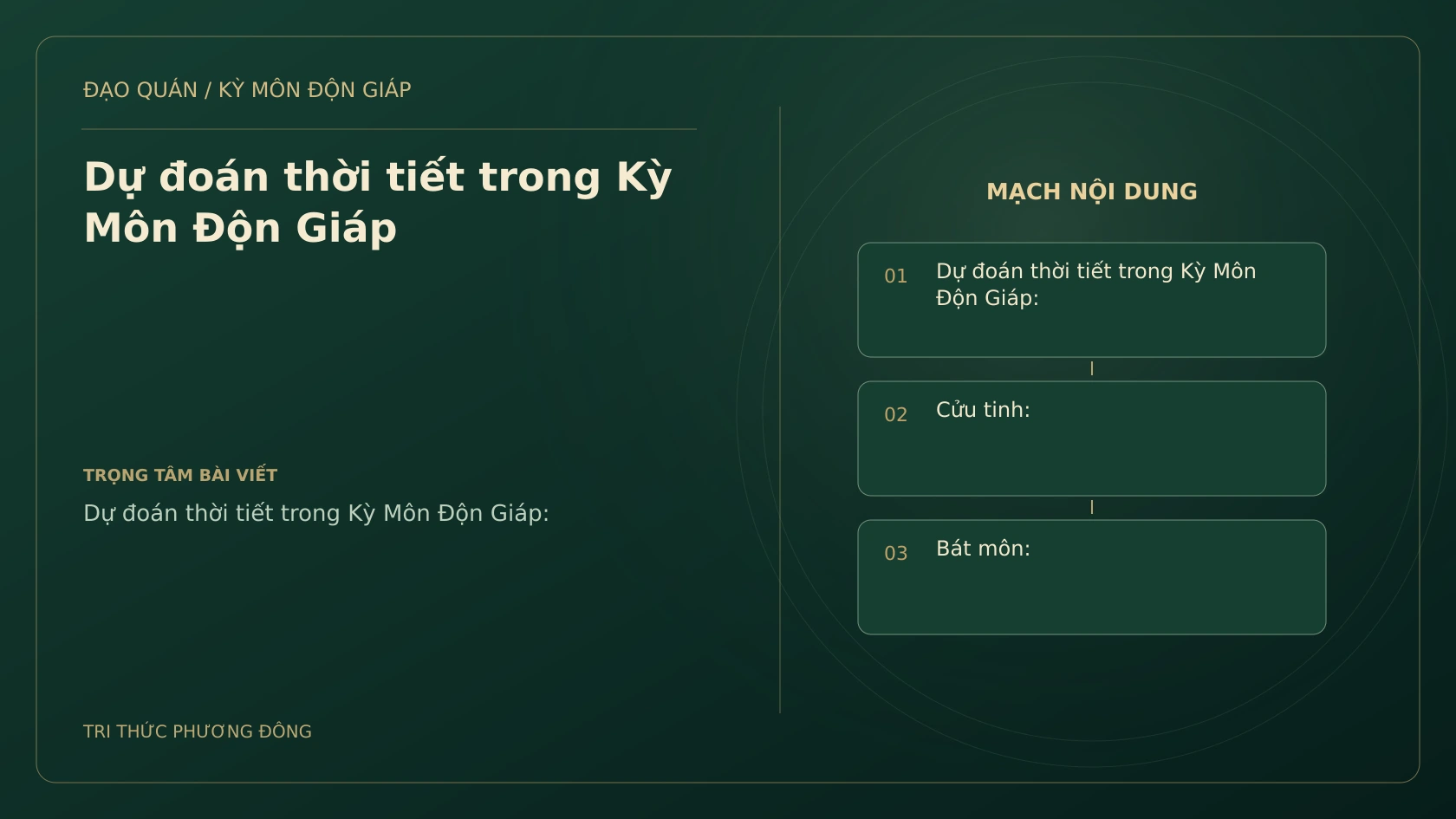 Sơ đồ Kỳ Môn: Dự đoán thời tiết trong Kỳ Môn Độn Giáp