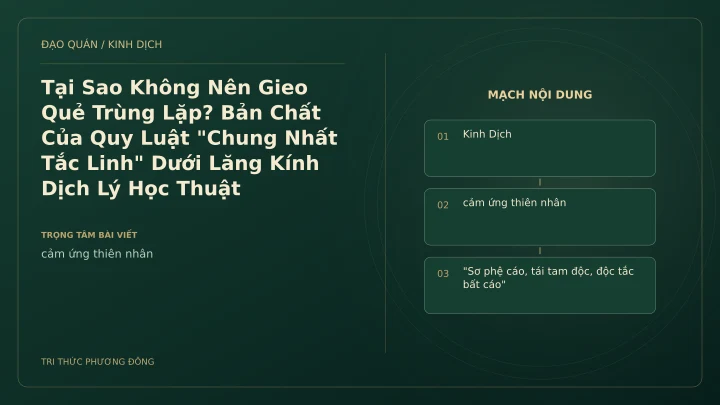 Minh họa Dịch học: Tại Sao Không Nên Gieo Quẻ Trùng Lặp? Bản Chất Của Quy Luật "Chung Nhất Tắc Linh" Dưới Lăng Kính Dịch Lý Học Thuật