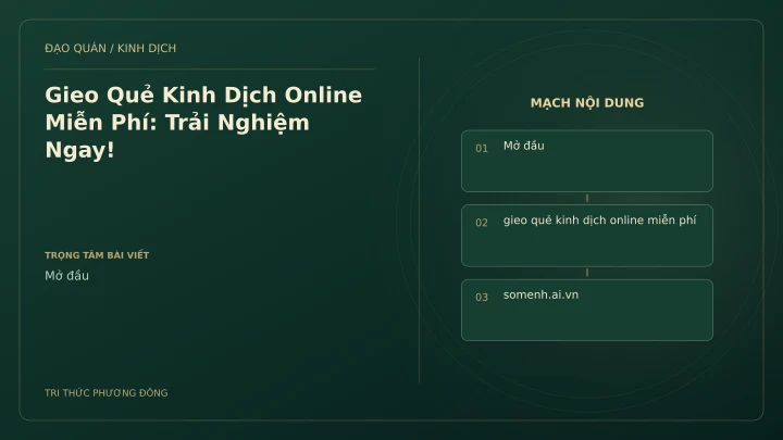 Minh họa Dịch học: Gieo Quẻ Kinh Dịch Online Miễn Phí: Trải Nghiệm Ngay!