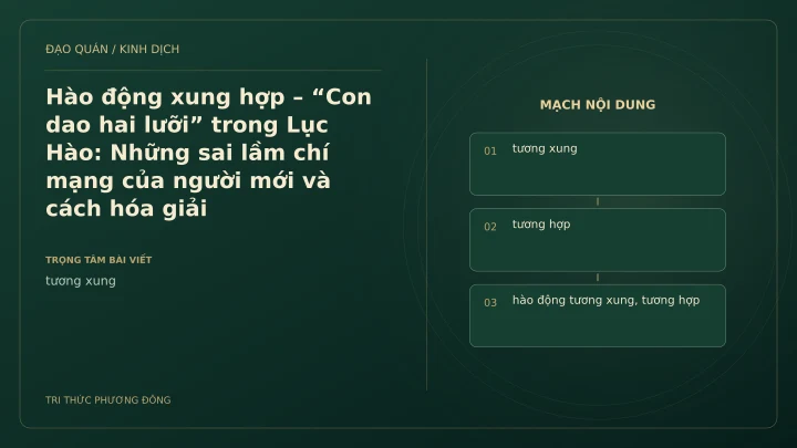 Minh họa Dịch học: Hào động xung hợp – “Con dao hai lưỡi” trong Lục Hào: Những sai lầm chí mạng của người mới và cách hóa giải