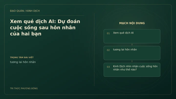 Minh họa Dịch học: Xem quẻ dịch AI: Dự đoán cuộc sống sau hôn nhân của hai bạn
