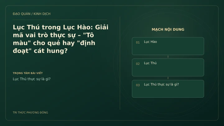 Minh họa Dịch học: Lục Thú trong Lục Hào: Giải mã vai trò thực sự – "Tô màu" cho quẻ hay "định đoạt" cát hung?