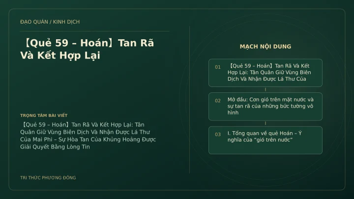 Minh họa Dịch học: 【Quẻ 59 – Hoán】Tan Rã Và Kết Hợp Lại