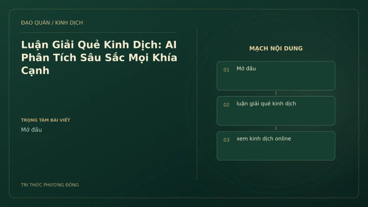 Minh họa Dịch học: Luận Giải Quẻ Kinh Dịch: AI Phân Tích Sâu Sắc Mọi Khía Cạnh