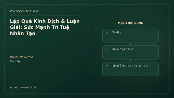 Minh họa Dịch học: Lập Quẻ Kinh Dịch & Luận Giải: Sức Mạnh Trí Tuệ Nhân Tạo