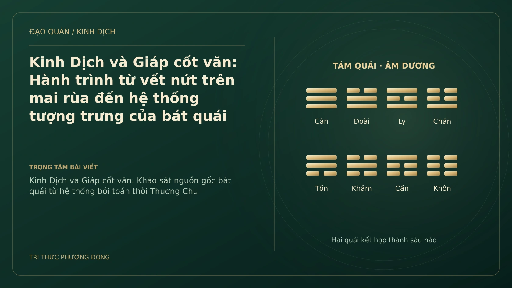 Minh họa Dịch học: Kinh Dịch và Giáp cốt văn: Hành trình từ vết nứt trên mai rùa đến hệ thống tượng trưng của bát quái