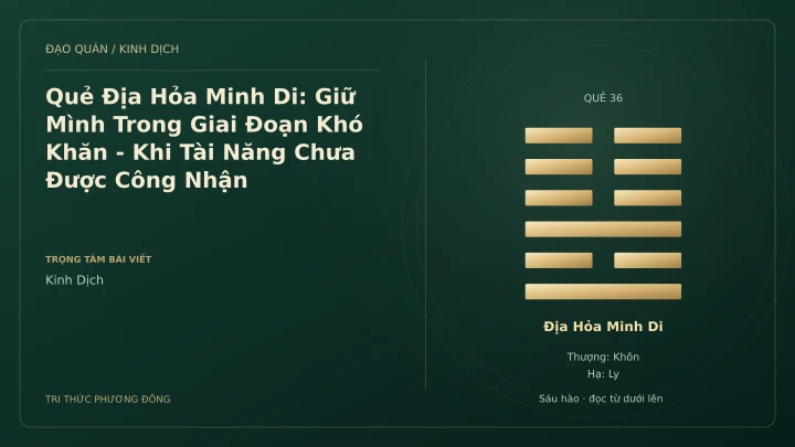 Minh họa Dịch học: Quẻ Địa Hỏa Minh Di: Giữ Mình Trong Giai Đoạn Khó Khăn - Khi Tài Năng Chưa Được Công Nhận