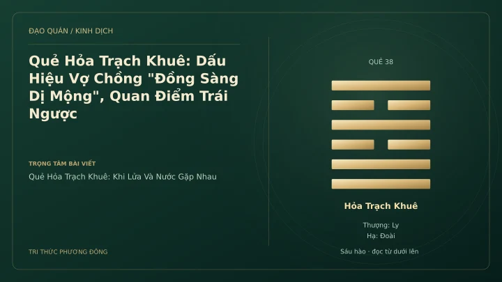 Minh họa Dịch học: Quẻ Hỏa Trạch Khuê: Dấu Hiệu Vợ Chồng "Đồng Sàng Dị Mộng", Quan Điểm Trái Ngược