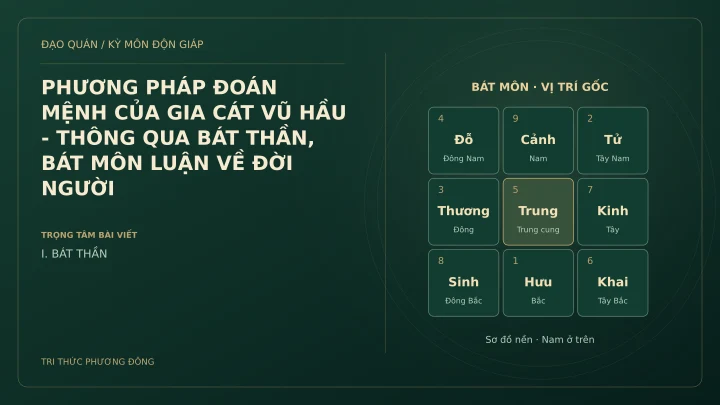 Sơ đồ Kỳ Môn: PHƯƠNG PHÁP ĐOÁN MỆNH CỦA GIA CÁT VŨ HẦU - THÔNG QUA BÁT THẦN, BÁT MÔN LUẬN VỀ ĐỜI NGƯỜI