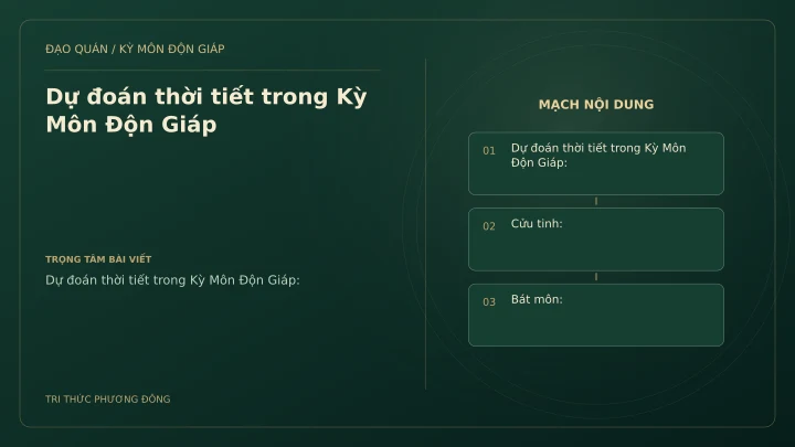 Sơ đồ Kỳ Môn: Dự đoán thời tiết trong Kỳ Môn Độn Giáp
