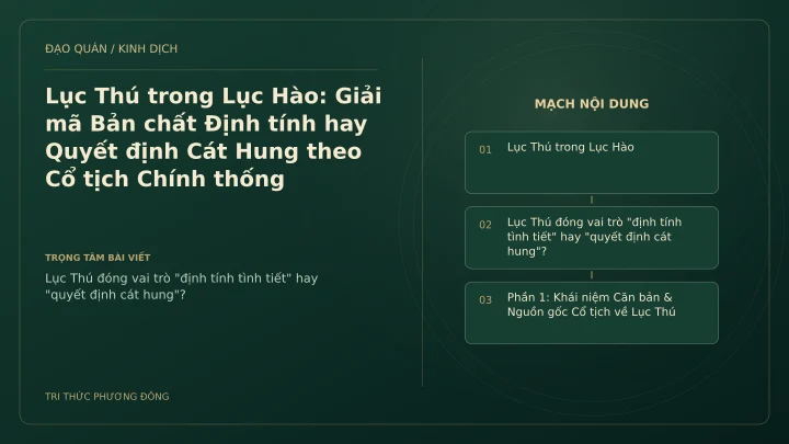 Minh họa Dịch học: Lục Thú trong Lục Hào: Giải mã Bản chất Định tính hay Quyết định Cát Hung theo Cổ tịch Chính thống