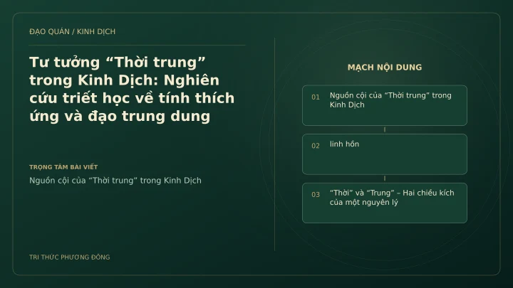 Minh họa Dịch học: Tư tưởng “Thời trung” trong Kinh Dịch: Nghiên cứu triết học về tính thích ứng và đạo trung dung
