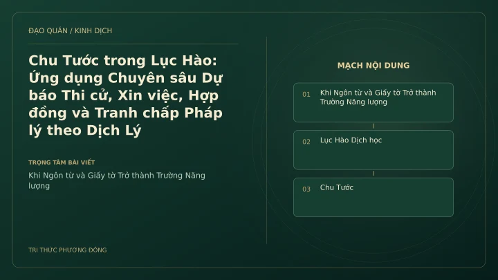Minh họa Dịch học: Chu Tước trong Lục Hào: Ứng dụng Chuyên sâu Dự báo Thi cử, Xin việc, Hợp đồng và Tranh chấp Pháp lý theo Dịch Lý