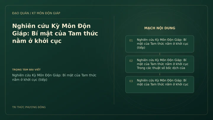 Sơ đồ Kỳ Môn: Nghiên cứu Kỳ Môn Độn Giáp: Bí mật của Tam thức nằm ở khởi cục