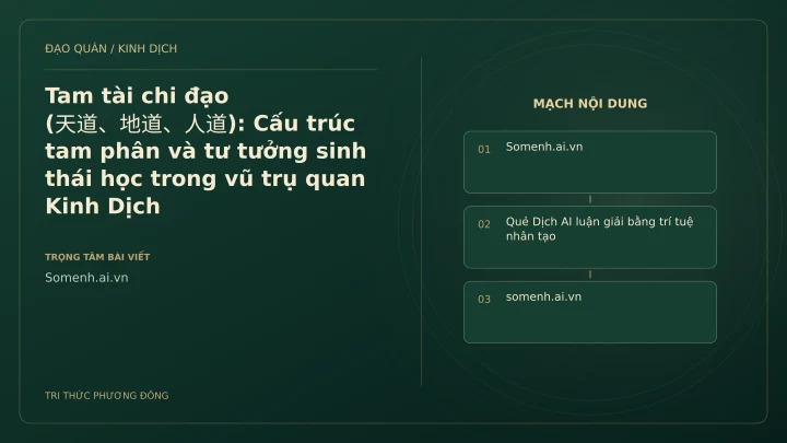 Minh họa Dịch học: Tam tài chi đạo (天道、地道、人道): Cấu trúc tam phân và tư tưởng sinh thái học trong vũ trụ quan Kinh Dịch