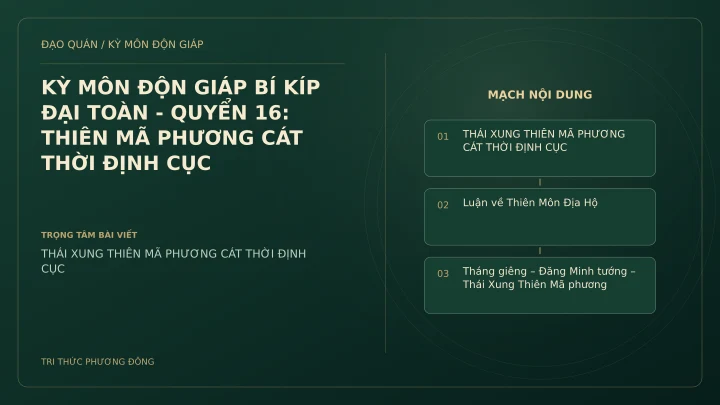 Sơ đồ Kỳ Môn: KỲ MÔN ĐỘN GIÁP BÍ KÍP ĐẠI TOÀN - QUYỂN 16: THIÊN MÃ PHƯƠNG CÁT THỜI ĐỊNH CỤC