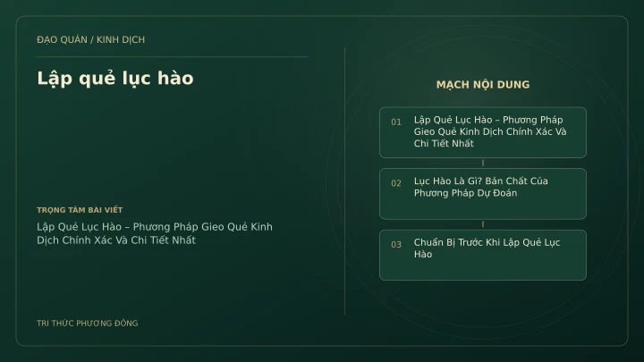 Minh họa Dịch học: Lập quẻ lục hào