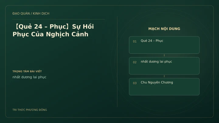 Minh họa Dịch học: 【Quẻ 24 – Phục】Sự Hồi Phục Của Nghịch Cảnh