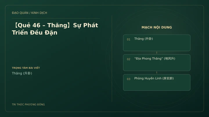 Minh họa Dịch học: 【Quẻ 46 – Thăng】Sự Phát Triển Đều Đặn