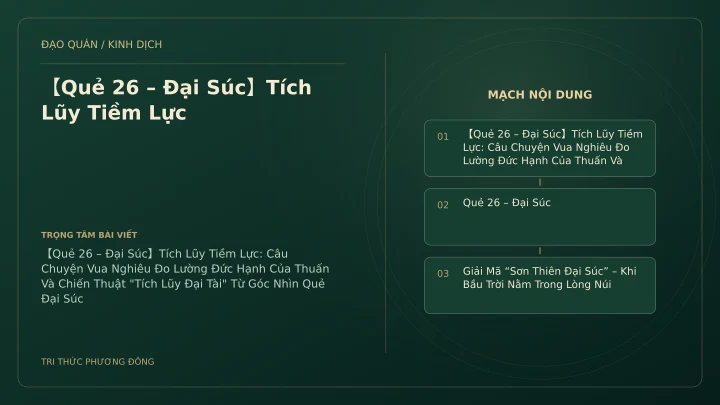Minh họa Dịch học: 【Quẻ 26 – Đại Súc】Tích Lũy Tiềm Lực
