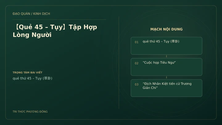 Minh họa Dịch học: 【Quẻ 45 – Tụy】Tập Hợp Lòng Người