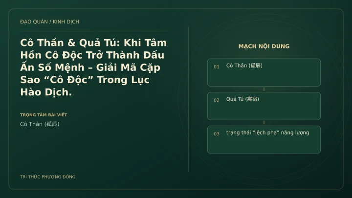 Minh họa Dịch học: Cô Thần & Quả Tú: Khi Tâm Hồn Cô Độc Trở Thành Dấu Ấn Số Mệnh – Giải Mã Cặp Sao “Cô Độc” Trong Lục Hào Dịch.