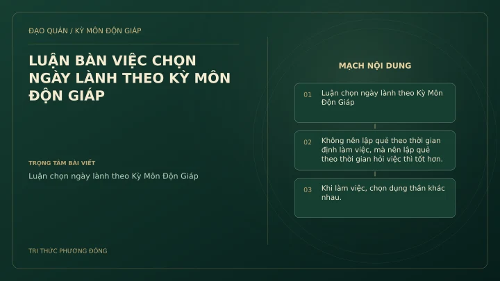 Sơ đồ Kỳ Môn: LUẬN BÀN VIỆC CHỌN NGÀY LÀNH THEO KỲ MÔN ĐỘN GIÁP
