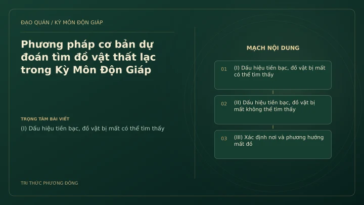 Sơ đồ Kỳ Môn: Phương pháp cơ bản dự đoán tìm đồ vật thất lạc trong Kỳ Môn Độn Giáp